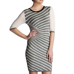 Ted Baker Striped Pleated Knit Sweater Dress Ruched Gathered size 2